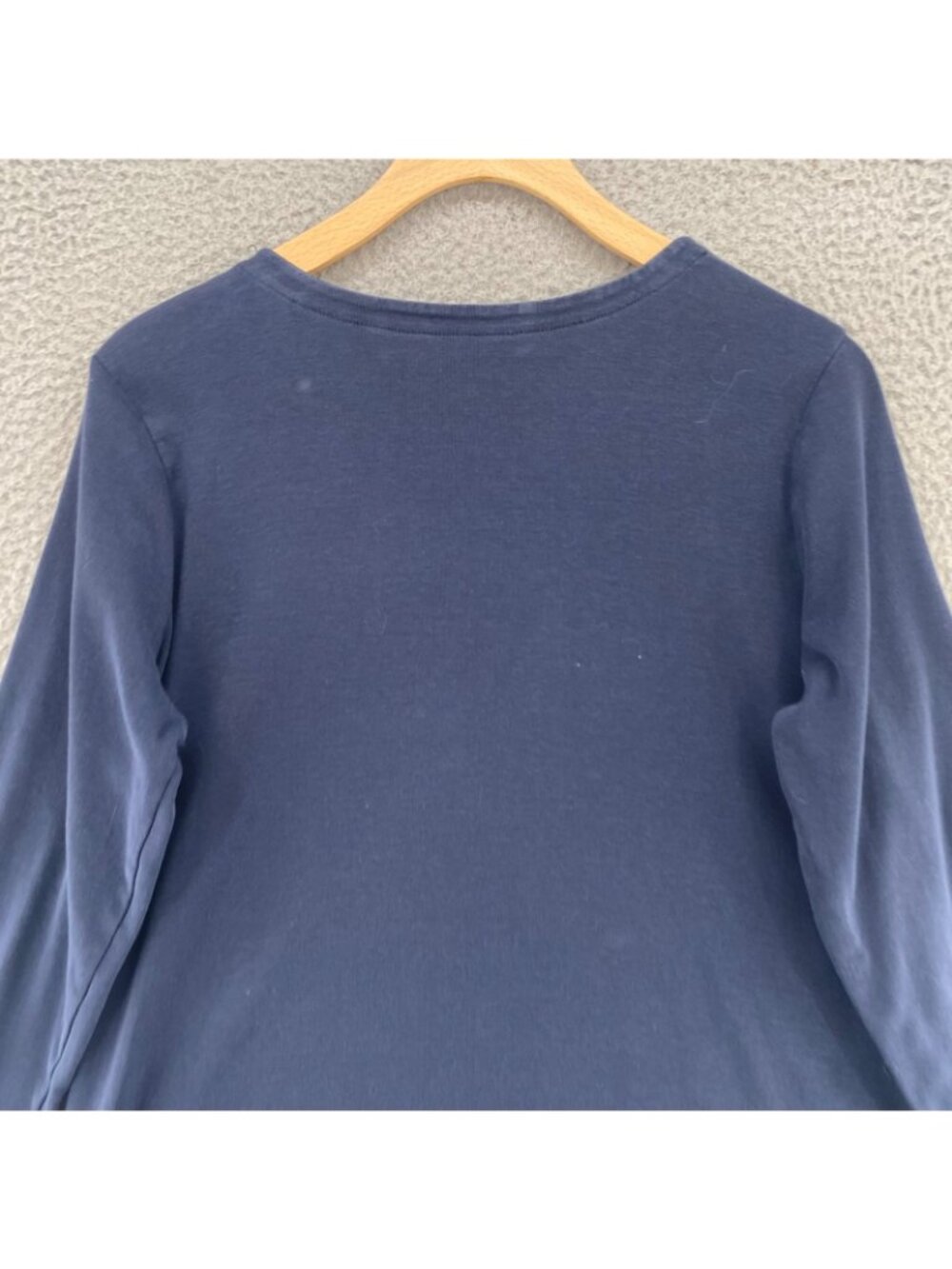 J Jill Top Womens Medium Navy Pima Cotton 3/4 Sleeve Scoop Neck Tee Stretch Knit - Picture 4 of 10